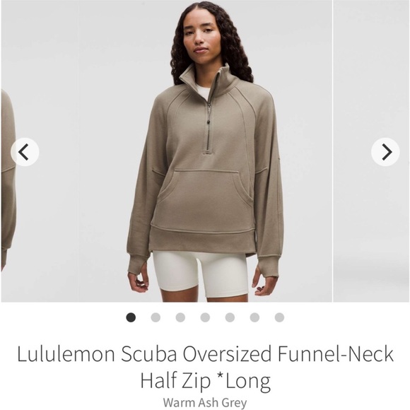 Lululemon Scuba Oversized Funnel-Neck Half Zip *Long Warm Ash Grey medium large